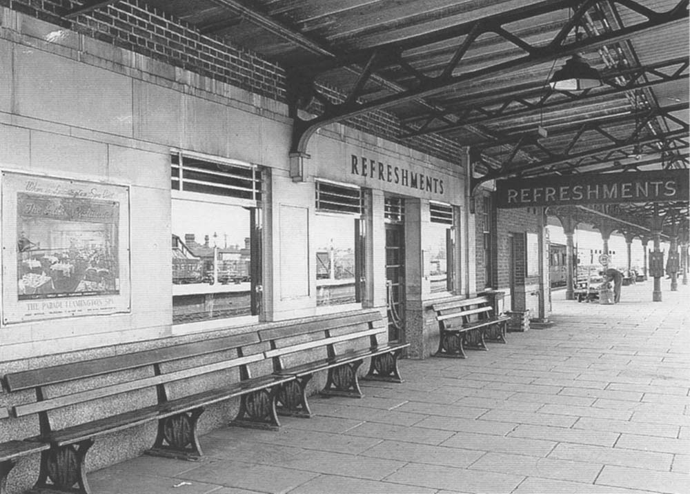 An external view of the station's new refreshment room located at the Birmingham end of the down platform