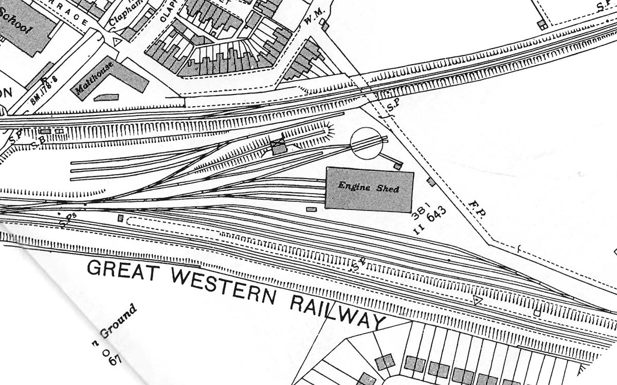 Part of the 1939 OS map showing Leamington's second engine shed located between the LNWR's and GWR lines