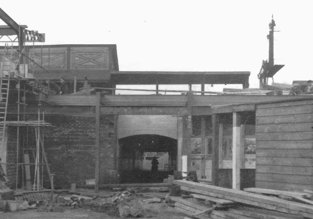 Close up showing the original passenger subway which accessed the up platform and the LNWR station
