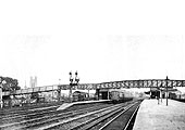 A panoramic view of Leamington station from the Warwick end of the down platform looking towards London