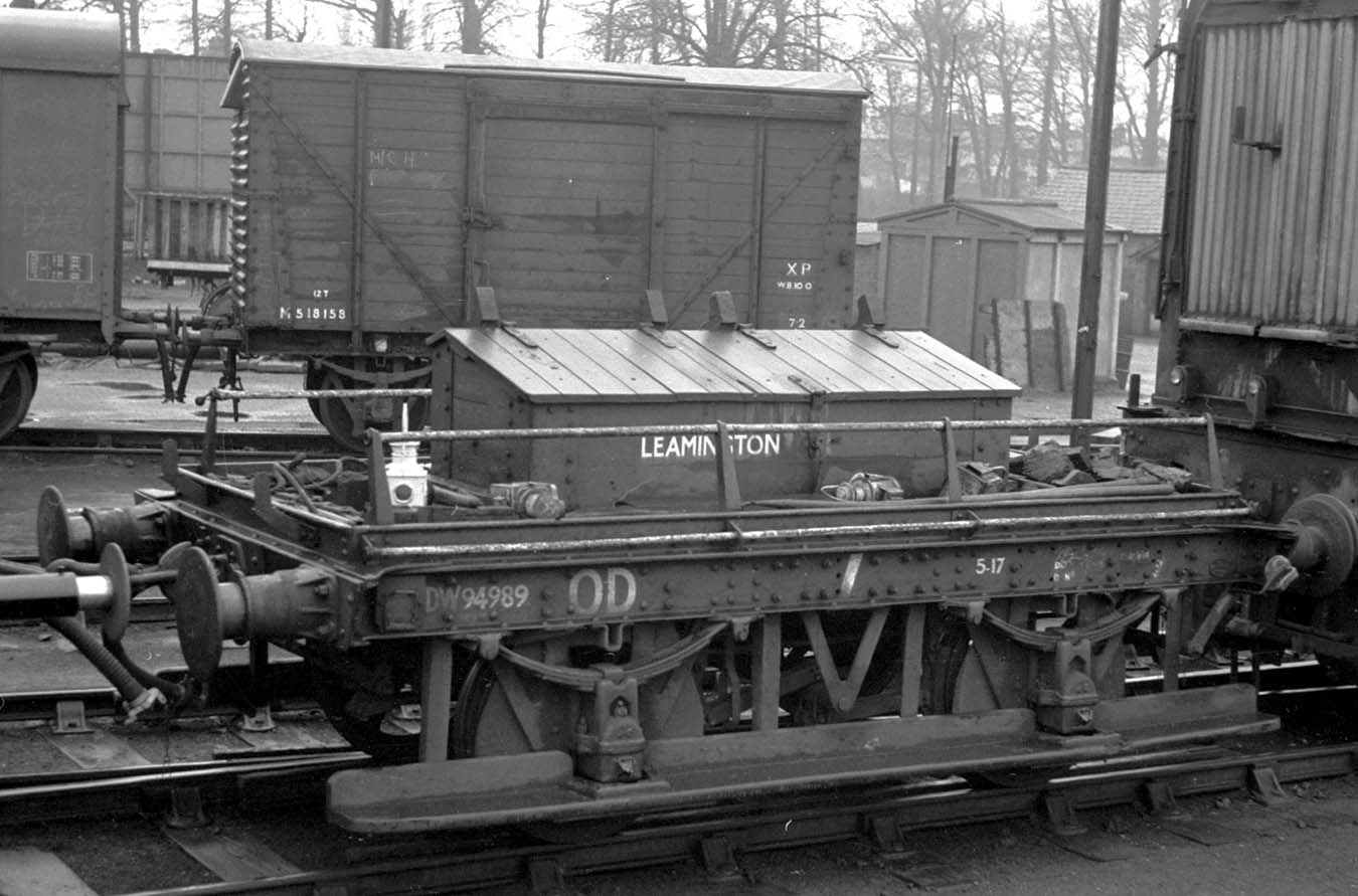 Leamington's shunter's truck seen in the goods yard coupled to a British Railways Class 8 0-6-0 Diesel Shunter
