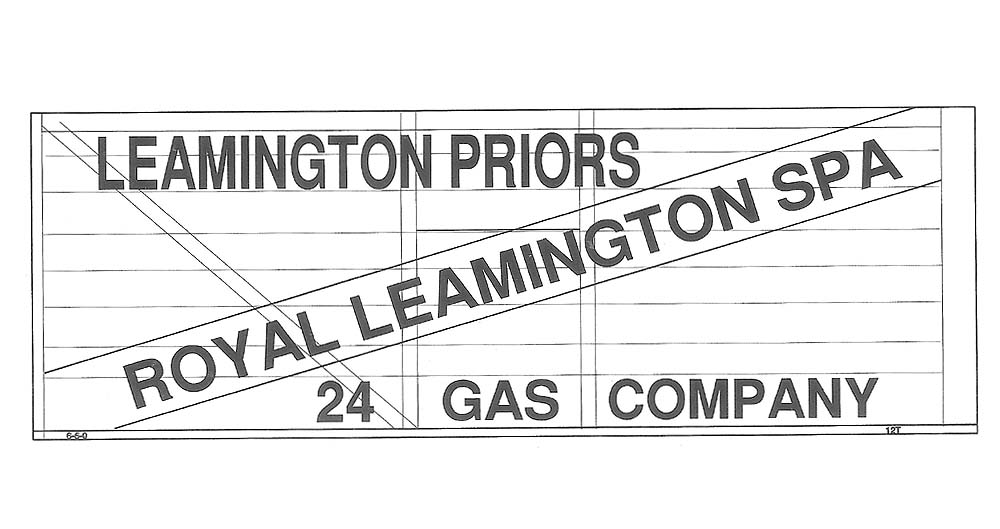 Schematic drawing of Leamington Priors Gas Company's Wagon No 24, one of 20 standard eight-plank wagons