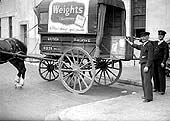 The last horse-drawn cart used for goods delivery by the ex-GWR station in Leamington Spa