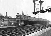 Looking across to the down platform in the Birmingham direction with the refreshment room on the left
