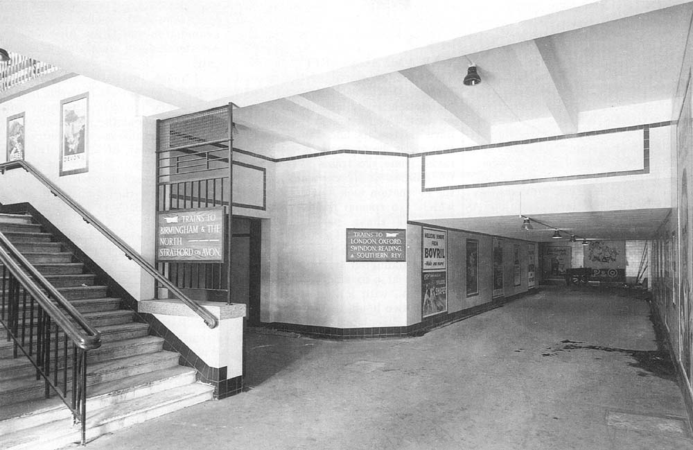 The new passenger subway viewed from the booking hall with the down platform stairs to the left
