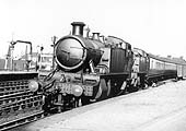 GWR 2-6-2T Prairies No 5179 and No 5134 arrive at Leamington's down platform with empty coaching stock circa 1936