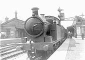 An unidentified GWR '36xx' class 2-4-2T - thought to be No 3608 - on an up local train