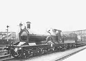 GWR Dean 4-2-2 'Achilles' class No 3011 'Greyhound', an Oxford based locomotive, stands in the middle sidings