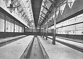 An internal view of Leamington station's new shed opened by the Great Western in 1906