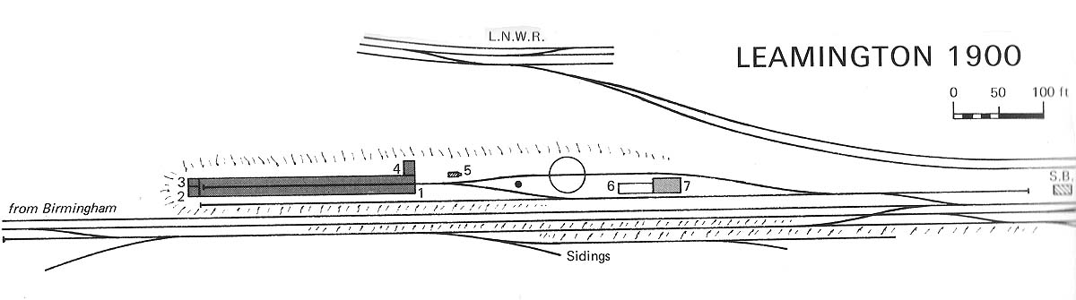 Schematic drawing showing the layout of the 1852 engine shed including turntable, water tower and coal plant