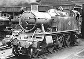 Ex-GWR 5101 class 2-6-2T large prairie No 4118 in steam outside Leamington shed on Sunday 27th July 1958