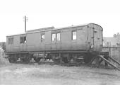 Ex-GWR Breakdown Gang's Mess Van No W41 at Leamington Shed on 7th August 1953