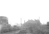 An early panoramic view of Leamington shed showing only two locomotives on shed, both by the coaling stage