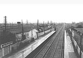 Looking south from the footbridge in February 1966 with the exchange sidings and MOD yards on the left