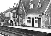 View of Long Marston station showing the remodelled passenger waiting room and booking office together with other modifications