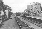 Another early view of Long Marston station as a Stratford to Honeybourne local passenger train enters the station