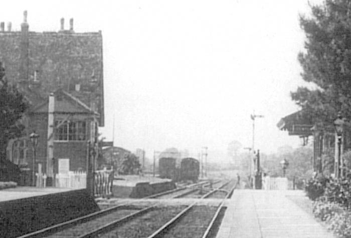 Close up showing Milcote station's goods yard which was built alongside the 1859 station with vans on both of the sidings