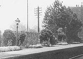 Close up showing the down platform and the extensive flowerbeds and flora created and maintained by the station staff