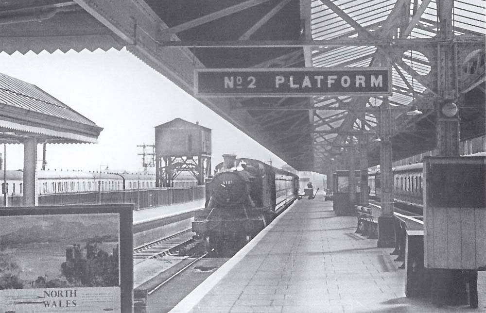 Ex-GWR 2-6-2T 'Large Prairie' No 5181 is seen standing at Platform 2 whilst the head of a local passenger service prior to moving forward on to the traverser