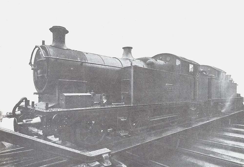 One of the Moor Street traverser tables undergoing a weight test in situ with two Great Western Railway 2-4-2T 36XX class locomotives