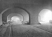 View beneath Moor Street Station and Goods depot showing there were two sheds at road level
