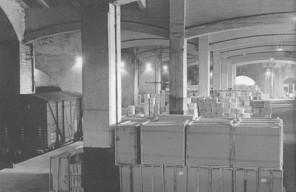 Photograph of the Shed B warehouse taken on 28th April 1970, with a ventilated wooden covered van