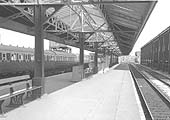 Looking towards Tyseley with the upper goods shed on the right and the main Snow Hill to Leamington lines on the left behind the carriages