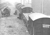 A closeup of the view down the cartway between the goods sidings adjacent to the topside shed at Moor Street