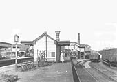 View of the up platform looking towards Worcester with the branch platform and track on the right