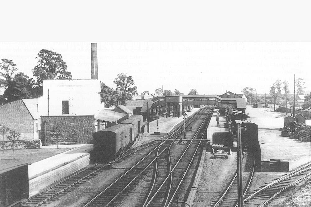 Looking south from the Fosse Way road bridge with the Creamery on the left and the goods yard on the right