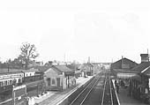 Looking towards Oxford from the footbridge with the tramway interchange sidings on the right being used as carriage sidings