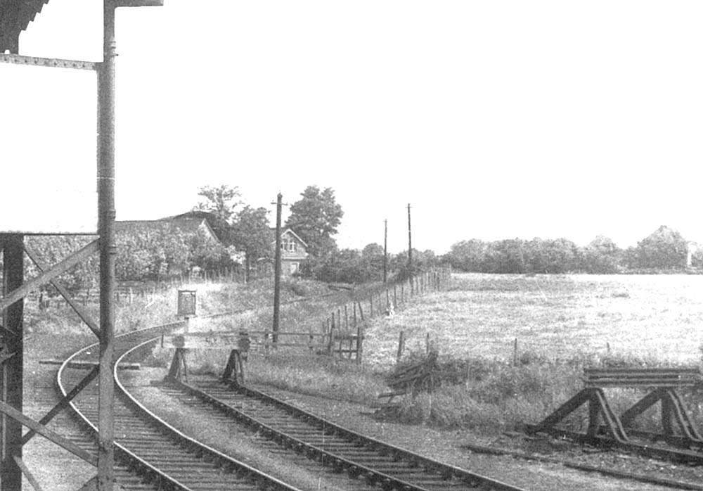 Close up showing the boarded crossing which formed part of the right of way from the footbridge and across the line