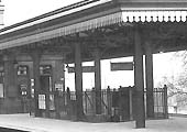 Close up showing where passenger gained access to platforms 1 and 2 and the iron railings which protected passengers