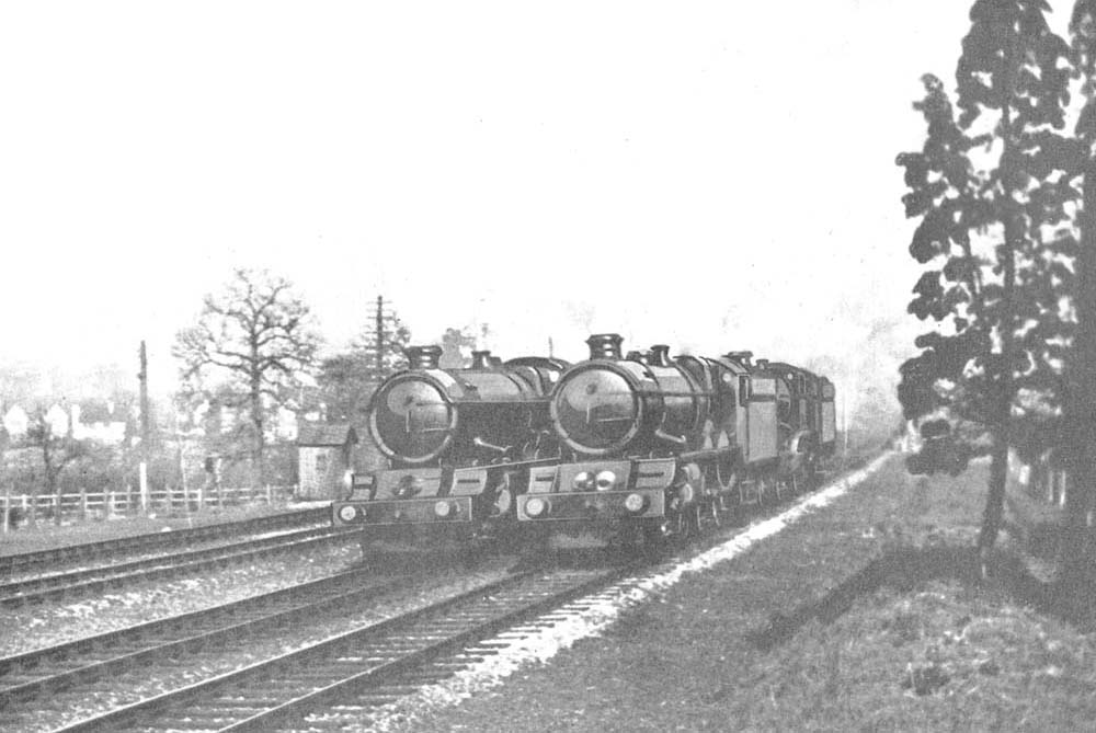 Four Great Western Railway 4-6-0 'Kings' carry out bridge tests on the newly quadrupelled track between Olton and Lapworth