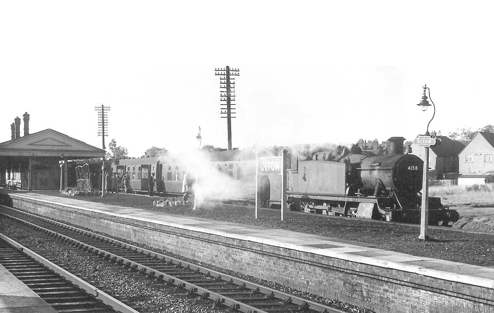 Ex-GWR 2-6-2T 'Large Prairie' No 4158 stands at platform four on a Solihull to Handsworth service on Sunday 9th September 1963