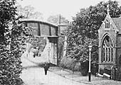 Brunel's bowed balloon-top wrought iron plate girder bridge crossing the Warwick to Birmingham turnpike road