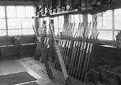 One of 3 views of the interior of the floor of the Signal Box showing part of the three bar, vertical tappet frame