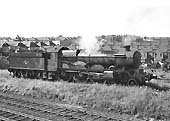 Another view of ex-GWR Castle Class 4-6-0 No 5091 'Cleeve Abbey' at Queens Head sidings on 29th June 1964