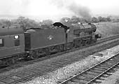 Ex-GWR Castle Class 4-6-0 No 5054 'Earl of Ducie' passes through Queens Head with a special express on 17th July 1964