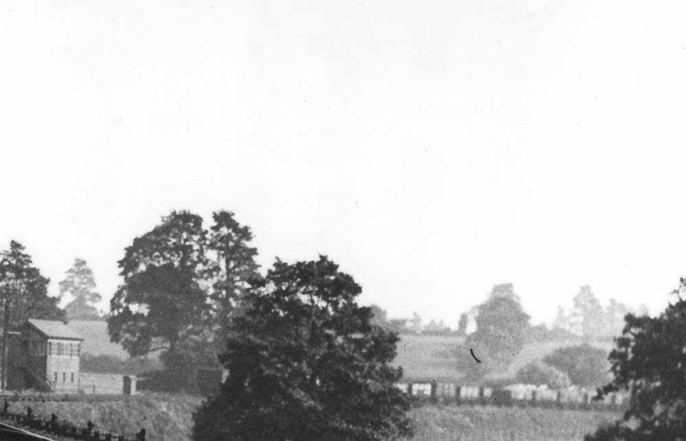 Close up showing the long line of crippled wagons which were stored on the branch after the cessation of services on 22nd March 1915