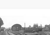 View of the station, the goods shed, cattle dock and coal merchant sidings located at Shipston-on-Stour