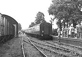 View of a railway enthusiasts visiting the station in the late 1950s a common practice on goods only lines before the end of steam