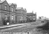 A turn of the century view of Station Road and the terrace houses that lined the street with Shipston-on-Stour station in the distance
