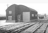 View of the goods shed which being built of corrugated iron looks more utilitarian than the standard GWR design built out of brick or stone