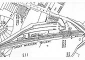 A large scale 1937 Ordnance Survey Map of Shirley Station showing the layout of the station and goods yard
