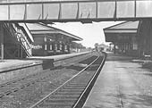 View of Shirley station looking towards Birmingham from the Stratford upon Avon end of the down platform with the footbridge in the foreground