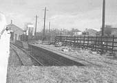 View from Shirley Signal Box looking over the buffer stops towards the landing and cattle pens and goods shed