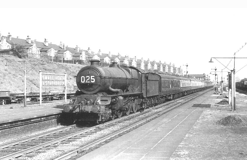 Ex-GWR 4-6-0 King class No 6008 'King James II' is seen passing Small Heath and Sparkbrook station on the 2 10pm Paddington to Birkenhead service