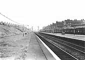 Small Heath and Sparkbrook Station looking south from the edge of the down main platform on 18th July 1963