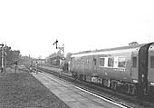 One of the down trains of the Birmingham Pullman service is seen passing Solihull on 12th September 1960